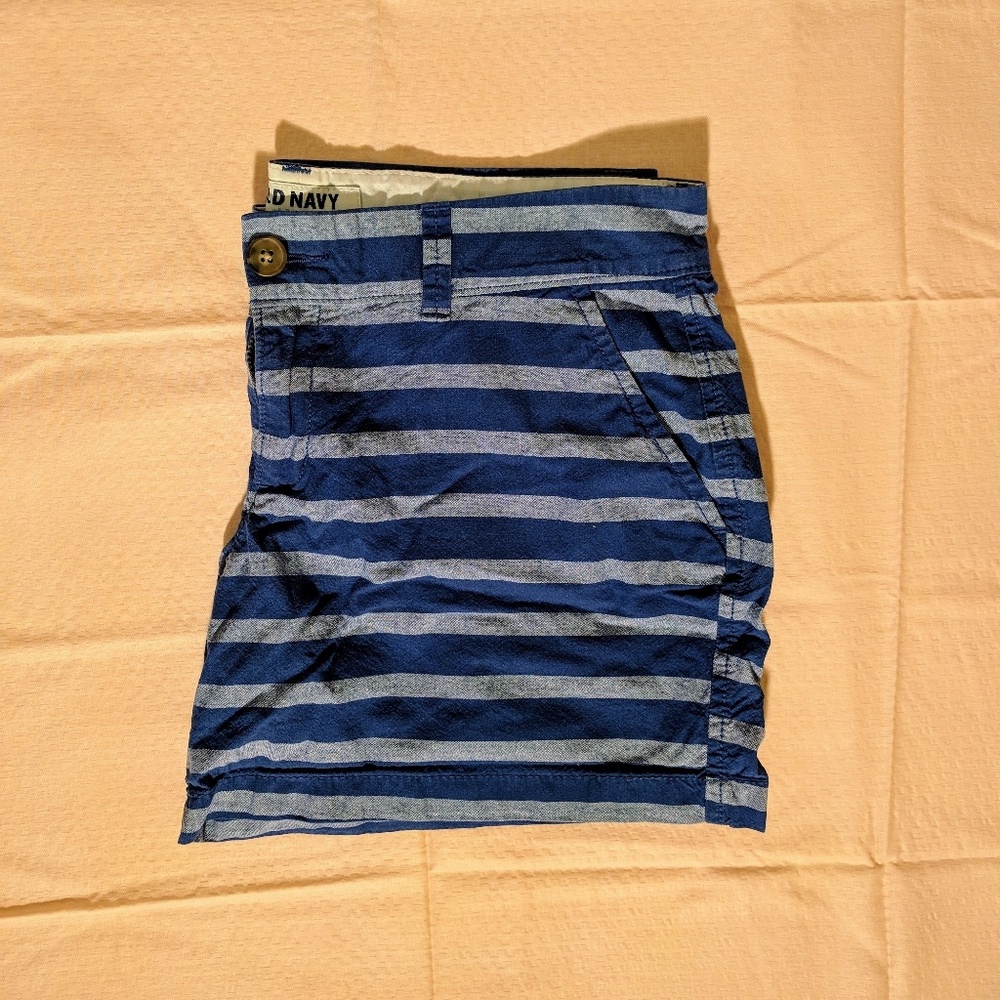 Old Navy shorts, blue stripes